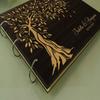 Wood Engraved Custom Scrapbook Personalized Handmade Tree Design Wedding Guest Book view 3