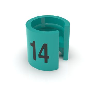 Discount Sizing Colored Hanger Sizer Garment Markers - Size 0-18 (Choose Your Size(s)) Color Coded Size Clips - 100 Pieces/Size (14, Teal)