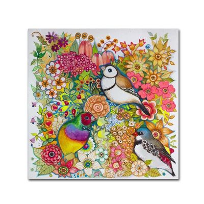 Trademark Fine Art Exotic Birds by Oxana Ziaka, 18x18-Inch