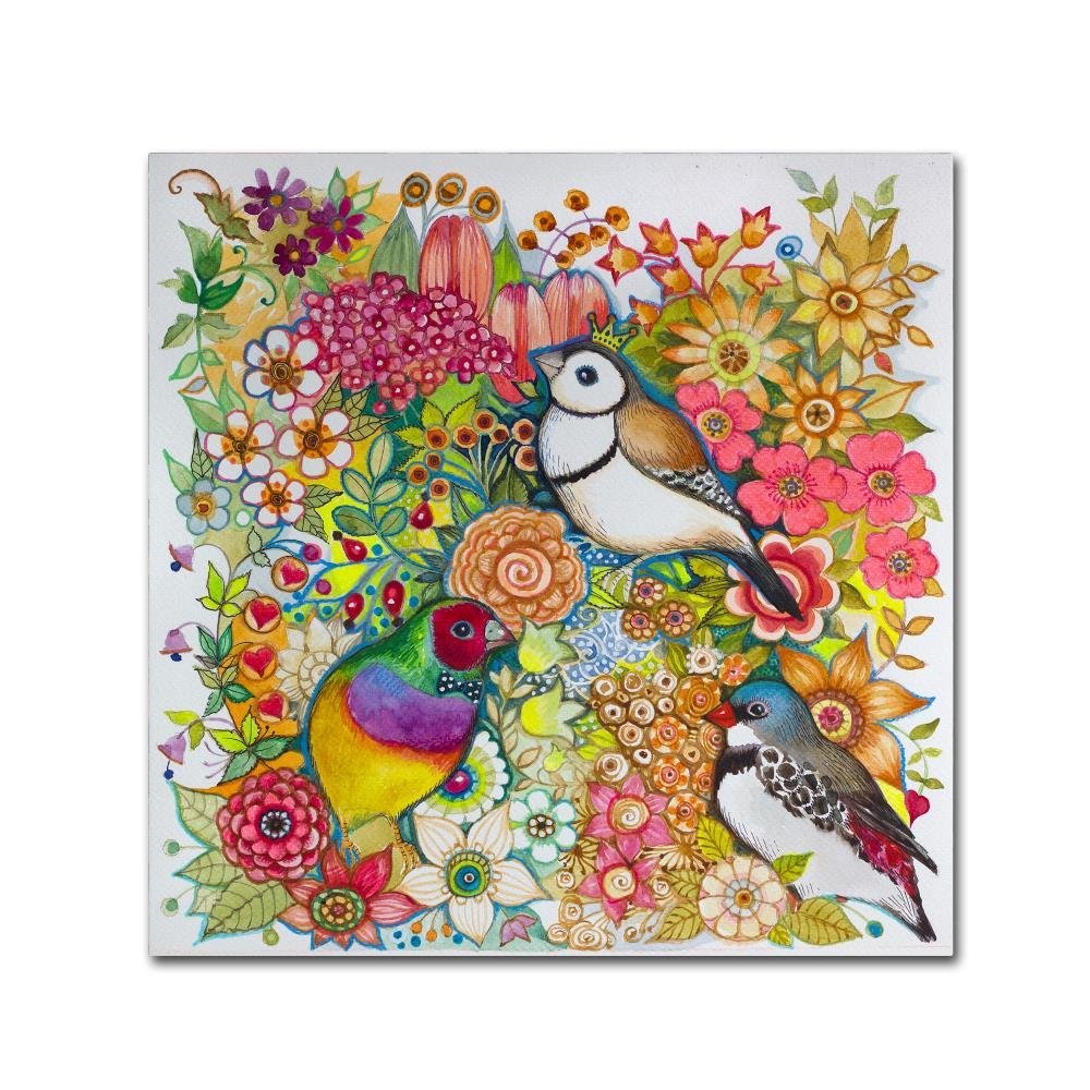 Trademark Fine Art Exotic Birds by Oxana Ziaka, 18x18-Inch