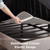 Empyrean Black Extra Deep Pocket Fitted Sheet Full Size, Hotel Luxury Deep Pocket Full Size Fitted Sheet Only Easily Fits 18 to 24 Inch Mattress, Soft, Wrinkle-Free, and Breathable with Corner Straps view 4