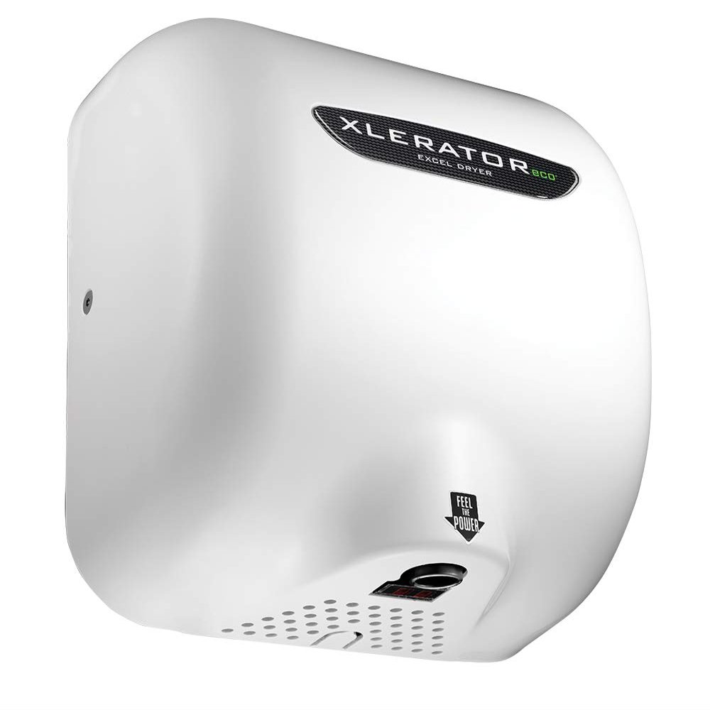 XLERATORECO Excel Dryer XL-BW-ECO No Heat, High-Speed, Touchless Commercial Hand Dryer, White Thermoset (BMC) Cover, Automatic Sensor, Surface Mount, 110V