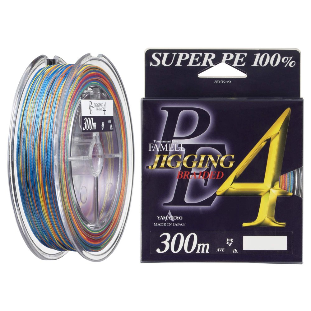 YAMATOYO PE Line, PE Jigging 4, 984.1 ft (300 m), No. 4, 45 lbs, 4 Pieces, 5 Colors