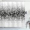 Ambesonne Modern Shower Curtain, Digital Art Print with Geometrical Squares Dots Abstract Ombre Image Print, Cloth Fabric Bathroom Decor Set with Hooks, 69" W x 70" L, Black and White view 1