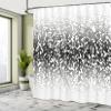 Ambesonne Modern Shower Curtain, Digital Art Print with Geometrical Squares Dots Abstract Ombre Image Print, Cloth Fabric Bathroom Decor Set with Hooks, 69" W x 70" L, Black and White view 4