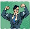 Ambesonne Green Shower Curtain, Pop Art Retro Style Manly Businessman with Currency Dollar Money Print, Cloth Fabric Bathroom Decor Set with Hooks, 69" W x 84" L, Petrol Blue Fern Green view 2