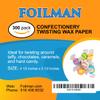 Foilman Twisting Wax Paper (300 Pack) Best for Wrapping Homemade Candies, Taffy, Chocolate - Fold Easily & Holds the Twist Shape - Biodegradable (Opaque, 4.5 X 5.5) view 4