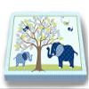 Whimsical Elephant & Lovebirds Garden - Checkerboard Stretched Canvas Nursery Decor - Wall Art That Makes a Memorable Baby Gift Idea - Wooden Frame Construction - Ready to Hang 10X12 view 3