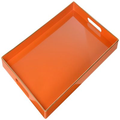 A&B 42542-AB 16x10 Plastic Decorative Tray, Orange