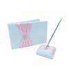 Abbie Home 4 in All Wedding Guest Book + Pen Set + Flower Basket + Ring Pillow Rhinestone Party Favor-Pink view 2