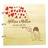 Rustic Wedding Couple Name Engraved Guest Book Personalized Wood Wooden Scrapbook view 1