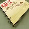Rustic Wedding Couple Name Engraved Guest Book Personalized Wood Wooden Scrapbook view 3