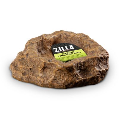 Zilla Terraced Dish, Reptile Feeding Dish, Stable and Spill-Resistant, Ideal for Geckos, Skinks, Snakes and Lizards, Medium