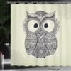 Ambesonne Ethnic Shower Curtain, Design Illustration Owl with Flowers Owl Bird Ornamental Pattern, Cloth Fabric Bathroom Decor Set with Hooks, 69" W x 75" L, Blue Eggshell view 3