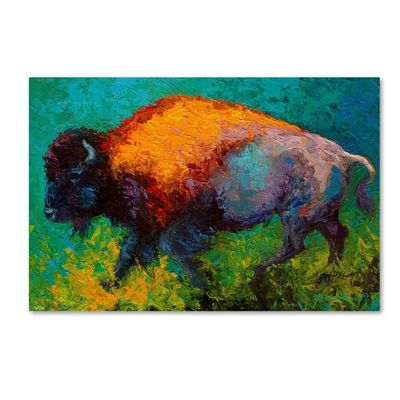 Trademark Fine Art On The Run Bison by Marion Rose, 16x24-Inch-Inch