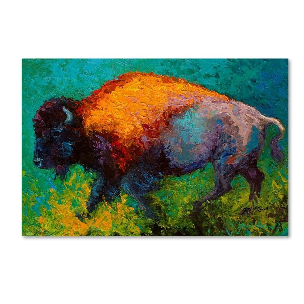 Trademark Fine Art On The Run Bison by Marion Rose, 16x24-Inch-Inch