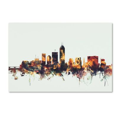 Trademark Fine Art Indianapolis Indiana Skyline by Michael Tompsett, 16x24-Inch-Inch