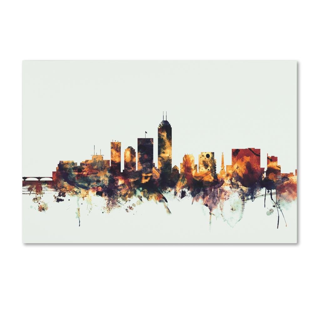 Trademark Fine Art Indianapolis Indiana Skyline by Michael Tompsett, 16x24-Inch-Inch