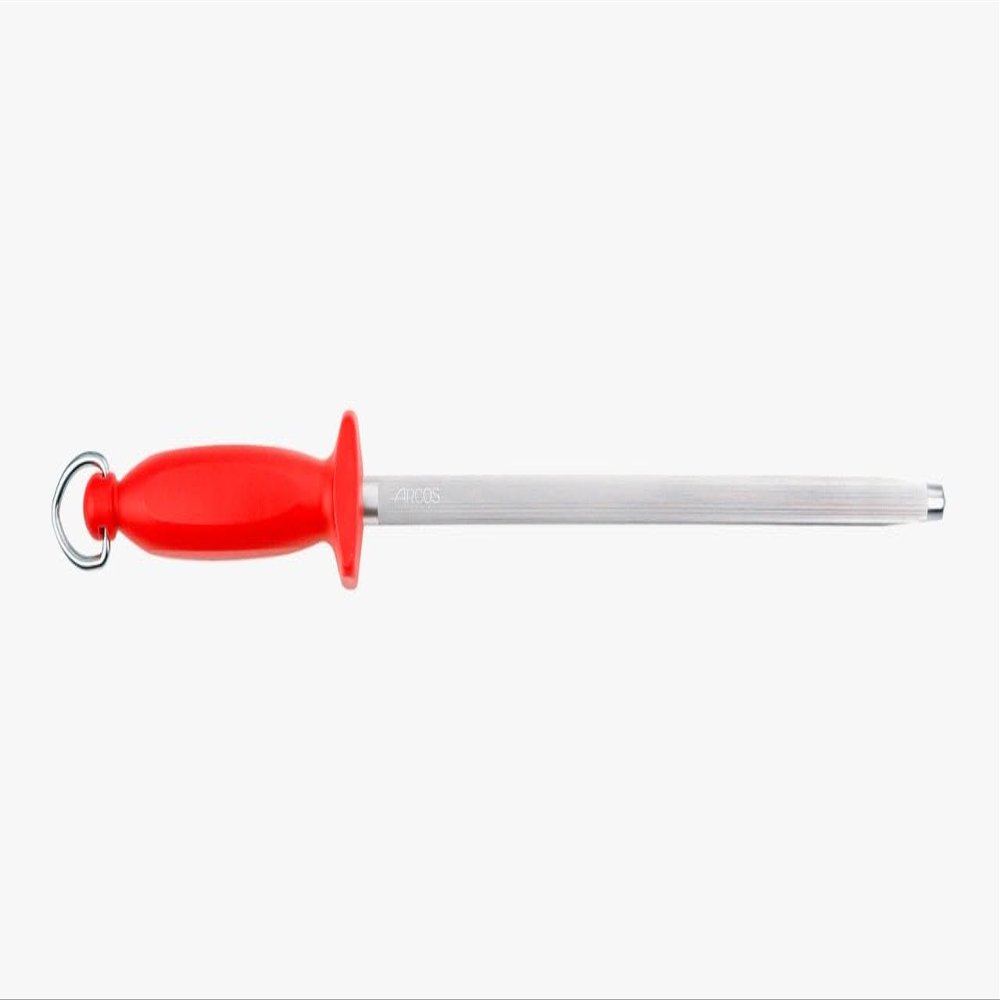 Arcos Series Chair as-Sharpening Body Carbon Steel Chromium Coated 300 mm (11.81 Inch) -Handle Polypropylene Red Colour, Stainless ands Plastic