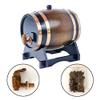 3L Whiskey Barrel Dispenser Oak Aging Barrels Home Whiskey Barrel Decanter for Wine, Spirits, Beer, and Liquor (Brown) view 2