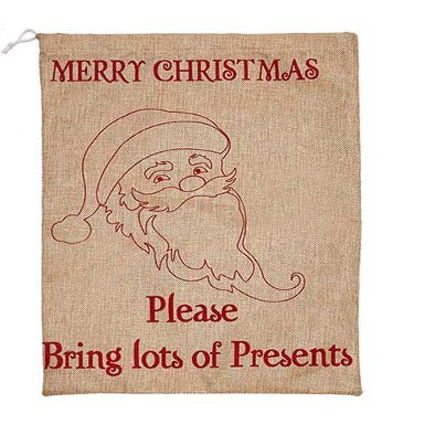 Worth Imports Burlap Christmas Sack with Santa, Set of 3Seasonal Decor