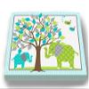 Whimsical Elephant & Lovebirds Garden - Checkerboard Stretched Canvas Nursery Decor - Wall Art That Makes a Memorable Baby Gift Idea - Wooden Frame Construction - Ready to Hang 10X12 view 3