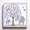 Whimsical Elephant & Lovebirds Garden - Checkerboard Stretched Canvas Nursery Decor - Wall Art That Makes a Memorable Baby Gift Idea - Wooden Frame Construction - Ready to Hang 10X12 view 1