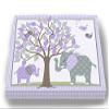 Whimsical Elephant & Lovebirds Garden - Checkerboard Stretched Canvas Nursery Decor - Wall Art That Makes a Memorable Baby Gift Idea - Wooden Frame Construction - Ready to Hang 10X12 view 3