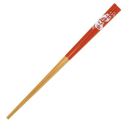 Manyo Susu Square Chopsticks Owl, Red, 9.1 inches (23 cm)