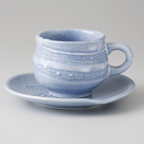  Blue Color Coffee C/S 6.1 fl oz (180 cc), 13.6 oz (395 g), Japanese Style Coffee C/S, Hotel, Restaurant, Cafe, Western Tableware, Restaurant, Commercial Use, For Guests