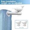 3/4-inch Cute Decorative Bird Adjustable Window Treatment Curtain Single Rod Set, 84" to 120" - Gilded White view 2