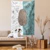 Ambesonne Modern Tapestry, Brain Image Left and Right Music Logic Art Side Science Print, Wall Hanging for Bedroom Living Room Dorm Decor, 60" X 80", White Teal Umber view 2