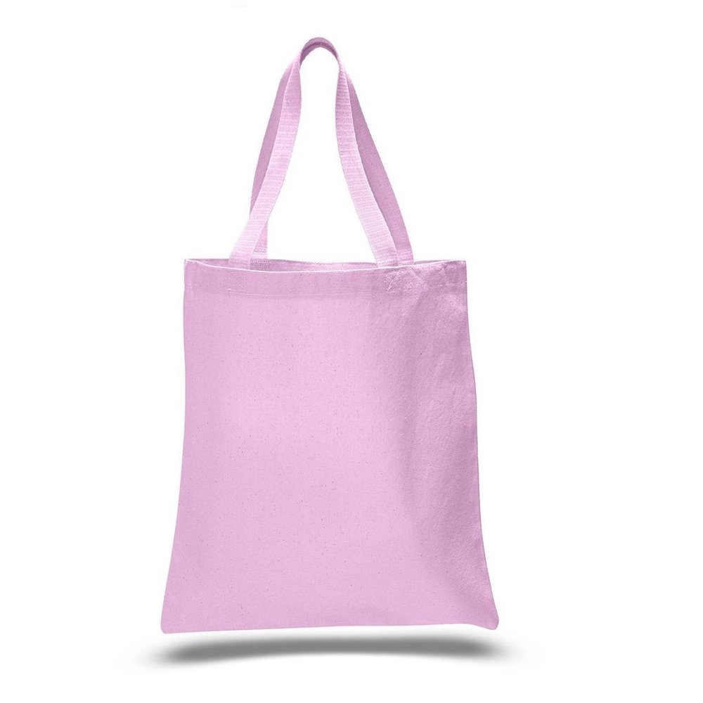 SHOPINUSA Buy Bulk ( 6 pack ) Great Price! Promotional / Custom Heavy Canvas Tote Bags (Light Pink)
