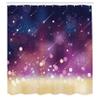 Ambesonne Space Shower Curtain, Shooting Stars Scenery Celestial Galaxy Themed Cosmos Motion Image Art, Cloth Fabric Bathroom Decor Set with Hooks, 69" W x 70" L, Navy Blue Plum Yellow view 2