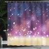 Ambesonne Space Shower Curtain, Shooting Stars Scenery Celestial Galaxy Themed Cosmos Motion Image Art, Cloth Fabric Bathroom Decor Set with Hooks, 69" W x 70" L, Navy Blue Plum Yellow view 3