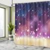 Ambesonne Space Shower Curtain, Shooting Stars Scenery Celestial Galaxy Themed Cosmos Motion Image Art, Cloth Fabric Bathroom Decor Set with Hooks, 69" W x 70" L, Navy Blue Plum Yellow view 4