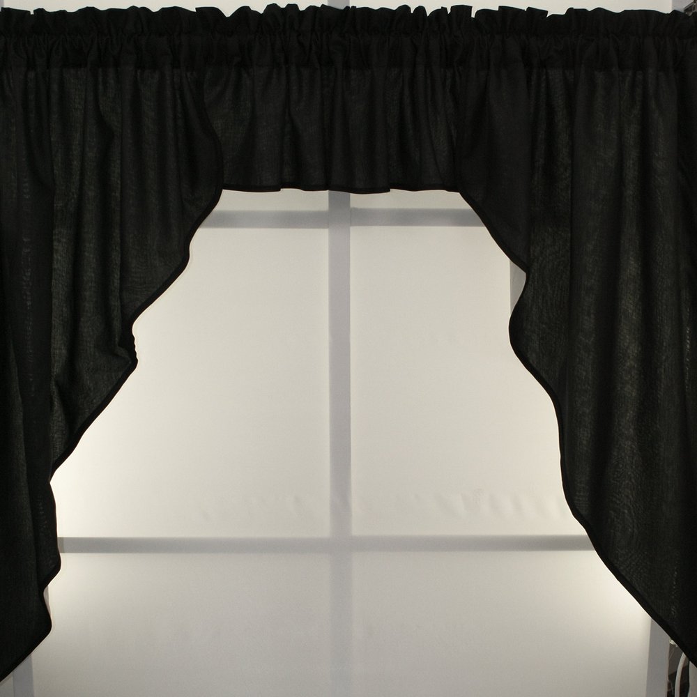 The_Curtain_Shop Stacey Solid Lined Swagger Pair 126Wx63L Black