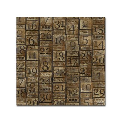 Trademark Fine Art Grungy Calendar Blocks by Marcee Duggar, 18x18-Inch