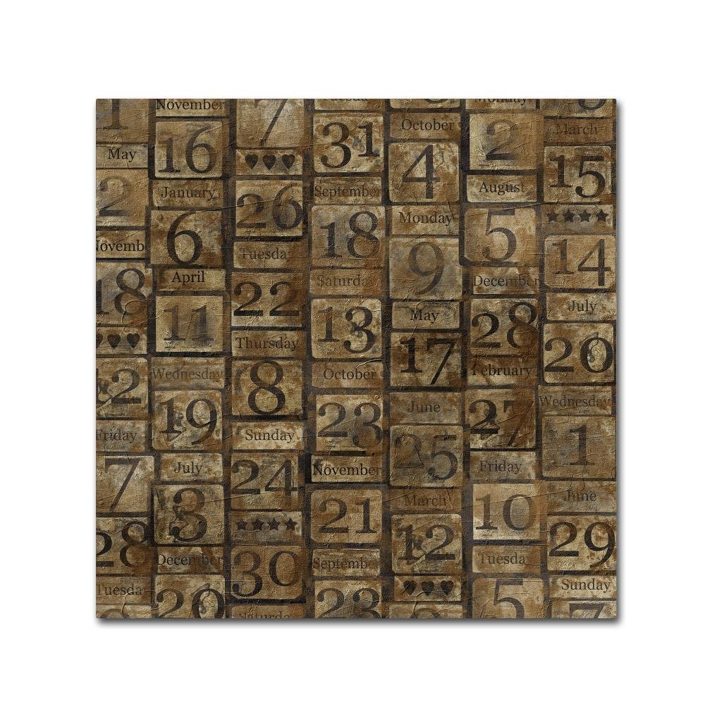 Trademark Fine Art Grungy Calendar Blocks by Marcee Duggar, 18x18-Inch