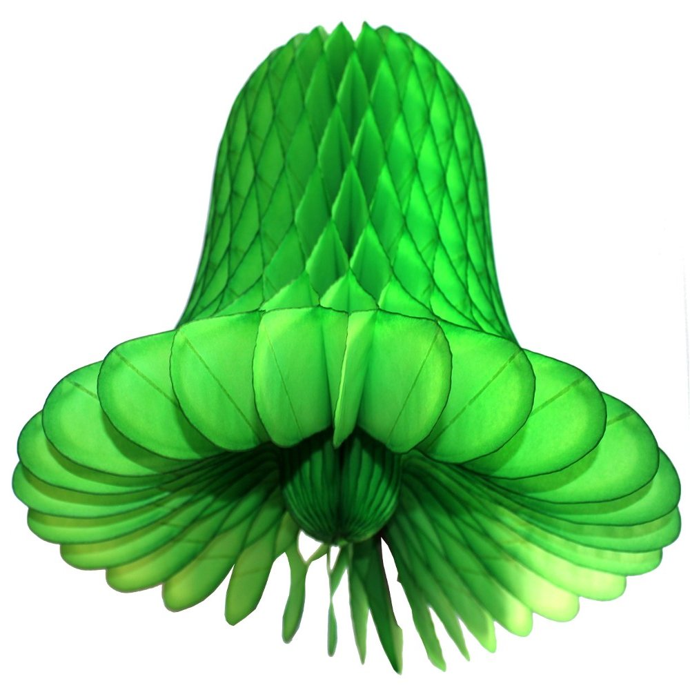 3-Pack 15 Inch Honeycomb Tissue Paper Wedding Bell Party Decoration (Lime)