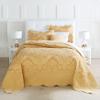 BrylaneHome Bedding Lightweight All Season Modern Amelia Quilted Damask Oversized Ultra Soft Bedspread - King, Honey Gold view 1