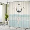 Ambesonne Nautical Shower Curtain, Aged Ocean Lover Phrase with Anchor and Compass Marine Adventure Design, Cloth Fabric Bathroom Decor Set with Hooks, 69" W x 75" L, Beige Blue view 4