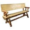 Montana Woodworks Glacier Country Collection Half Log Bench with Back and Arms, Exterior Stain Finish, 6 Foot view 1