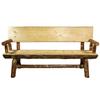 Montana Woodworks Glacier Country Collection Half Log Bench with Back and Arms, Exterior Stain Finish, 6 Foot view 3