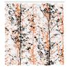 Ambesonne Modern Shower Curtain, Forest Illustration with Trees Silhouettes Branches Hand Drawn Print, Cloth Fabric Bathroom Decor Set with Hooks, 69" W x 84" L, Orange Black view 2