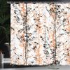 Ambesonne Modern Shower Curtain, Forest Illustration with Trees Silhouettes Branches Hand Drawn Print, Cloth Fabric Bathroom Decor Set with Hooks, 69" W x 84" L, Orange Black view 3