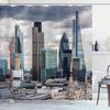 Ambesonne Urban Shower Curtain, London England Skyline Buildings and Skyscrapers and Cloudy Sky Modern Capital City, Cloth Fabric Bathroom Decor Set with Hooks, 69" W x 75" L, Multicolor Dark Grey view 1