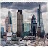 Ambesonne Urban Shower Curtain, London England Skyline Buildings and Skyscrapers and Cloudy Sky Modern Capital City, Cloth Fabric Bathroom Decor Set with Hooks, 69" W x 75" L, Multicolor Dark Grey view 2