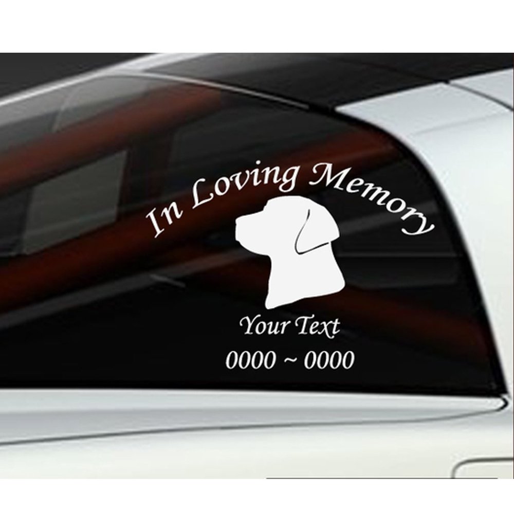 Custom Dog Labrador in Loving Memory Personalized Car-Wall-Vinyl Decals Stickers, 36 Inches