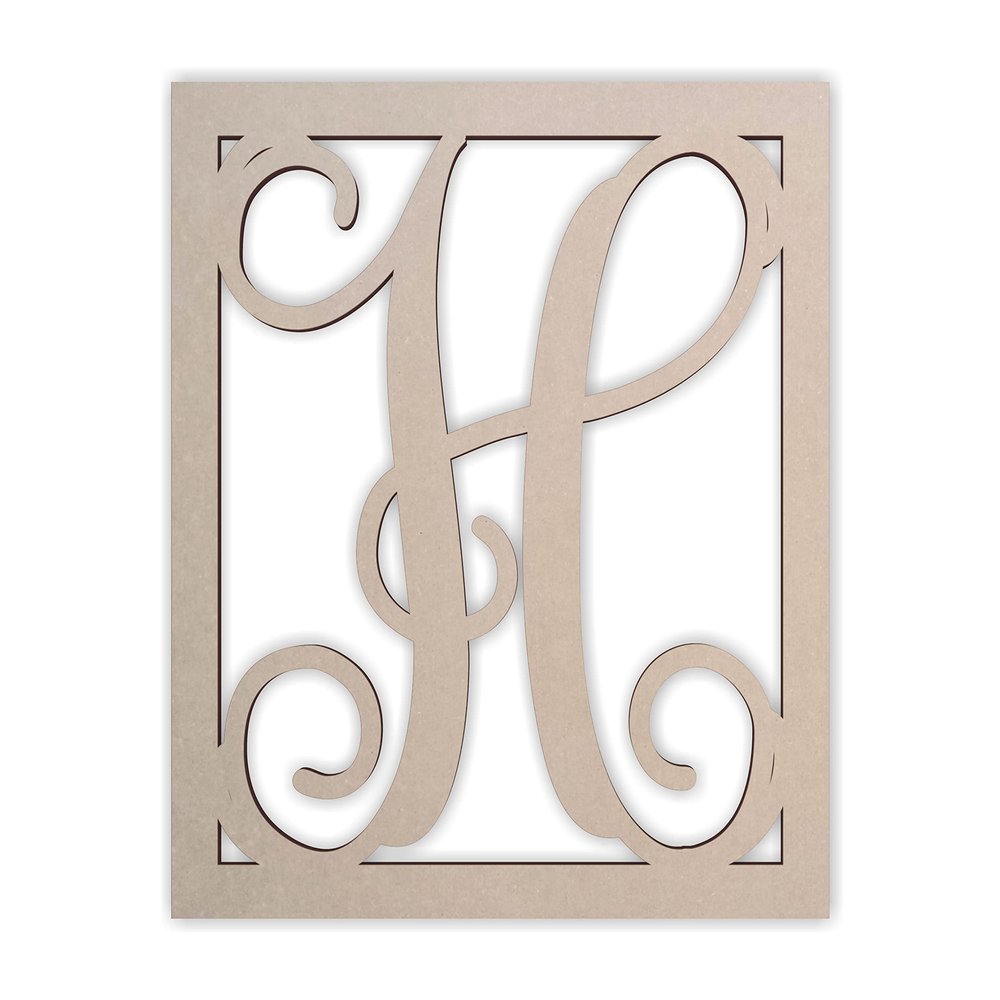 Wooden Letters by Jess and Jessica Cursive Wood Letter for Wall Decor Various Sizes Premium Quality & Durable Smooth Laser Cut Unfinished Design Ideal for Wall, Nursery & Crib, DIY Crafts